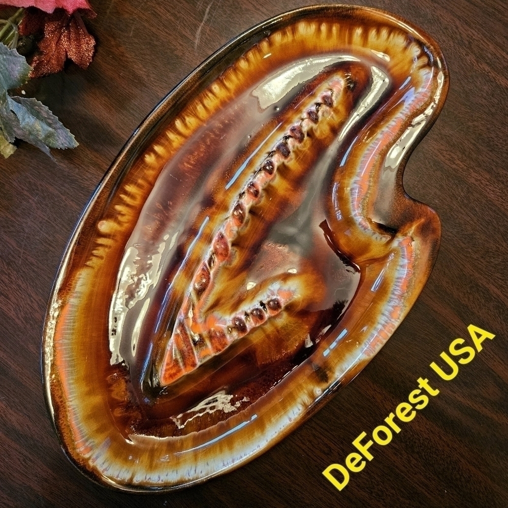Vintage Ceramic Ashtray DeForest USA Pottery Mid Century Large EUC